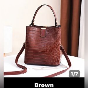 Retro Women Crocodile Pattern Handbag Casual Shoulder Messenger Bag